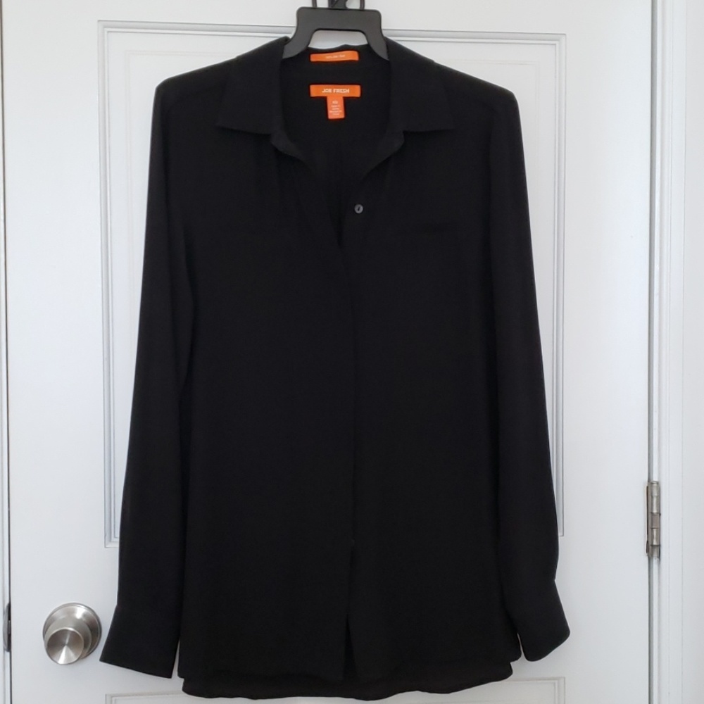 Joe Fresh black silk shirt